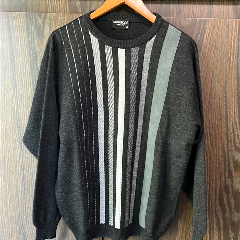Gionfriddo Made in Italy, Men's Black and Gray Sweater, M